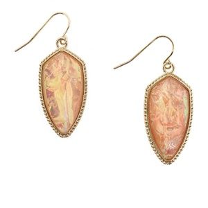 Peach Abalone Tear Drop Earrings